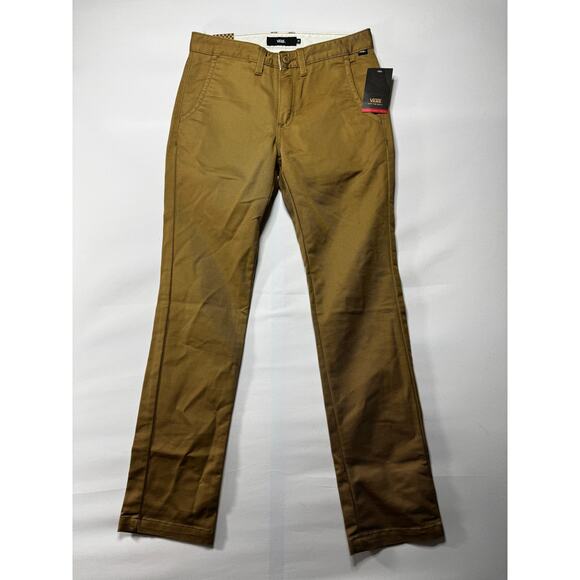 NWT Vans Men's Authentic Chino Stretch Slim Leg Tan Pants - Size 28x29.5 - Picture 1 of 10
